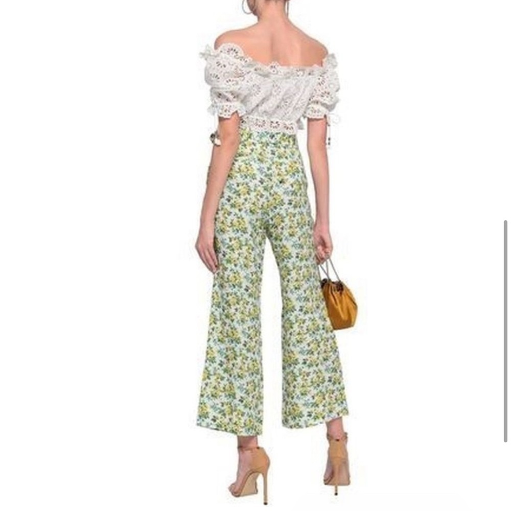 Zimmerman Golden Fitted Pant in Lemonade Acid Floral Size 8 - Picture 3 of 6